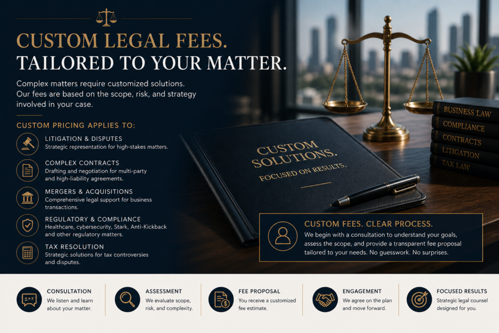 Custom Fees for a custom solution.